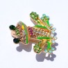 Colorful crystal frog - golden broochBrooches