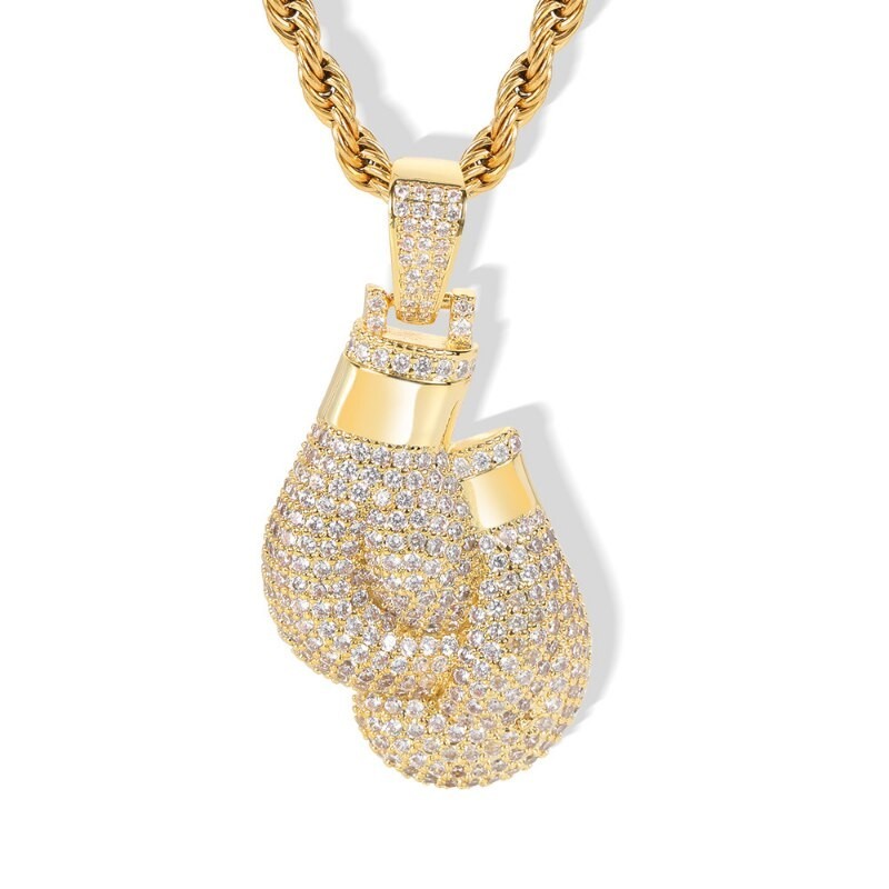 Crystal boxing gloves with necklaceNecklaces