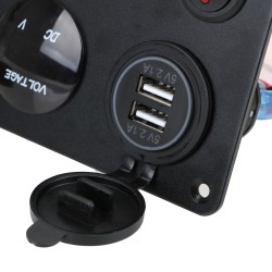 Rocker switch panel - waterproof digital Voltmeter - for car - boat - truck - 12V - USB - LEDElectronics & Tools