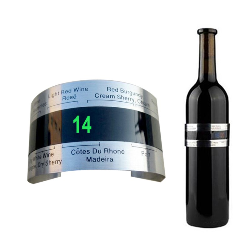 Wine bottle thermometer - stainless steel clip - with LCD displayBar supply
