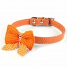 Leather collar with a knitted bowknot - for dogs / catsCollars & Leads