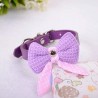Leather collar with a knitted bowknot - for dogs / catsCollars & Leads
