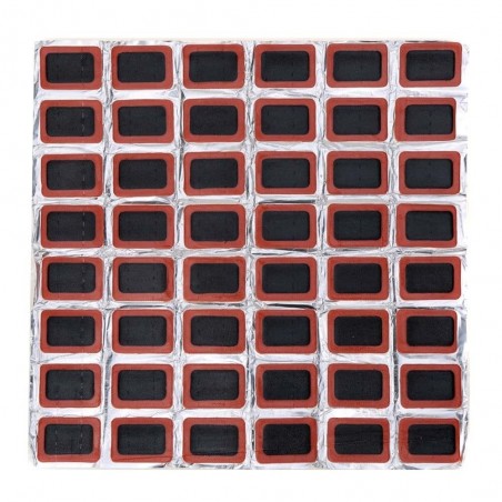 Bicycle tire repair stickers - square / round - 25mm - 48 piecesRepair