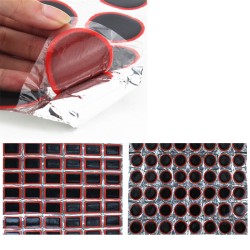 Bicycle tire repair stickers - square / round - 25mm - 48 piecesRepair