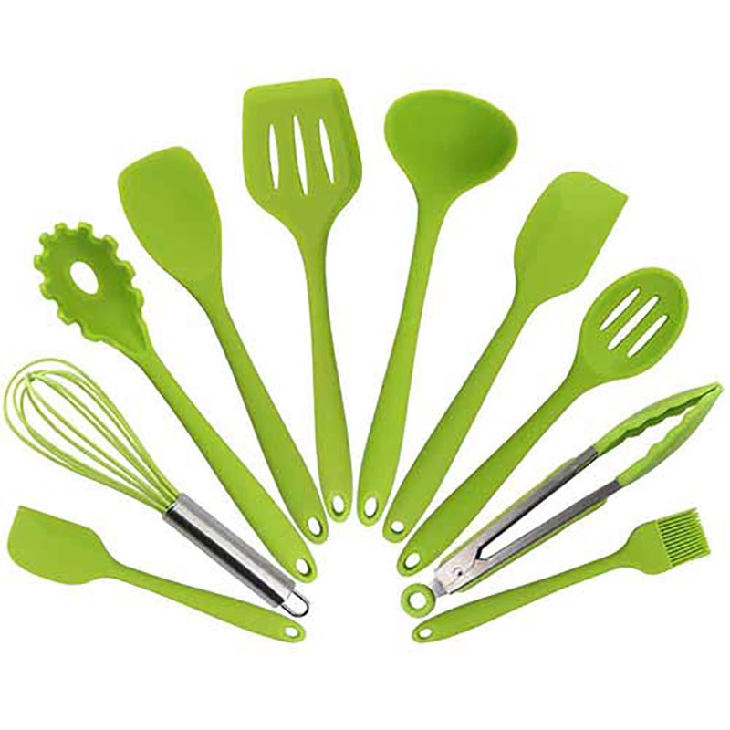 Silicone kitchen utensils - non-stick - 10 piecesCutlery