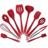 Silicone kitchen utensils - non-stick - 10 piecesCutlery