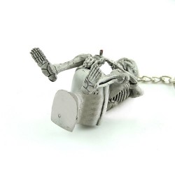 Skeleton sitting on the toilet - rubber keychainKeyrings