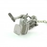 Skeleton sitting on the toilet - rubber keychainKeyrings