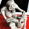 Skeleton sitting on the toilet - rubber keychainKeyrings