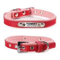 Dogs / cats collar - ID Tag - personalized - engraved - leatherCollar & Leads