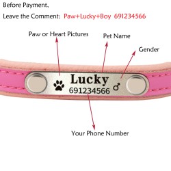 Dogs / cats collar - ID Tag - personalized - engraved - leatherCollar & Leads