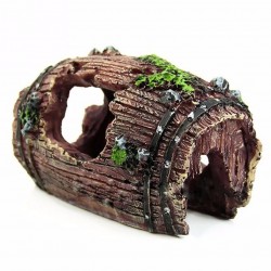 Aquarium decoration - resin wooden barrelAquarium