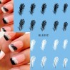 Black / white feathers - nail stickers - nail art - 20 piecesNail stickers