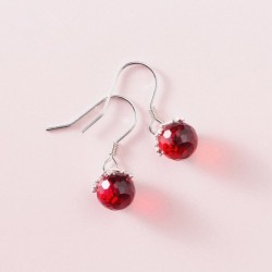 Crystal red ball / snowflake - earringsEarrings