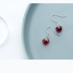 Crystal red ball / snowflake - earringsEarrings