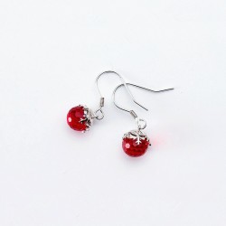 Crystal red ball / snowflake - earringsEarrings