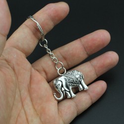 Vintage silver elephant - keychainKeyrings
