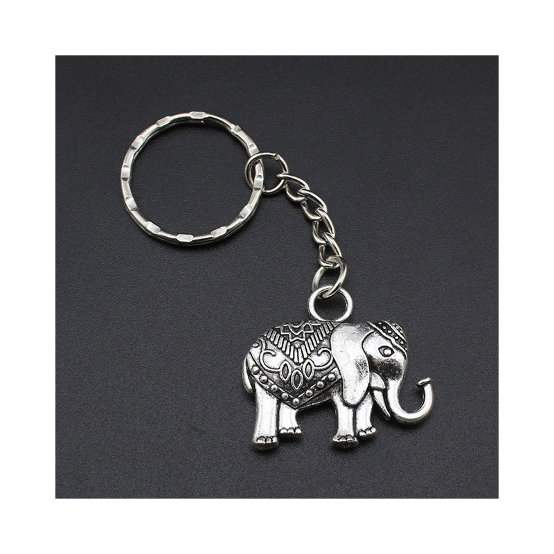Vintage silver elephant - keychainKeyrings