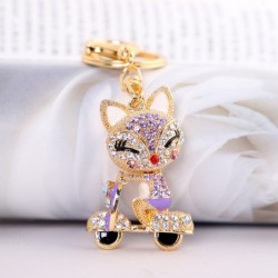 Fox on the bike - crystal keychainKeyrings