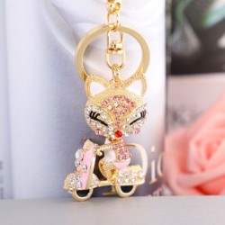 Fox on the bike - crystal keychainKeyrings