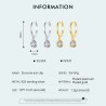 Hoop earrings with round white crystal - 925 sterling silverEarrings