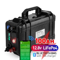 LiFePO4 battery pack - waterproof 40Ah / 100Ah - build-in Bluetooth BMS - inverter with chargerBattery