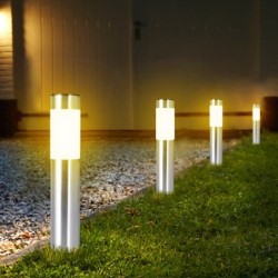 Solar garden light - stainless steel ground pillar - tubeSolar lighting