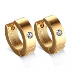 Small hoops earrings - with zirconia - stainless steelEarrings