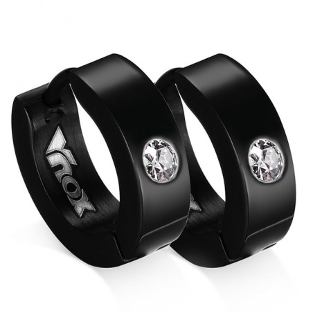 Small hoops earrings - with zirconia - stainless steelEarrings