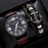 Fashionable Quartz watch - with leather bracelet - setWatches