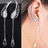 Long earrings with crystal angel wings - clipsEarrings