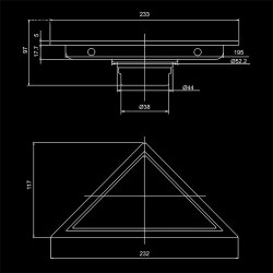 Triangle shower floor water drain - 232 * 117mmDrains