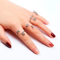 Resizable ring - A-Z alphabet letters with rhinestonesRings