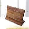 Damascus knife set - sharp blade - wooden handle - magnetic holder - 6 piecesSteel