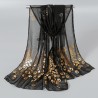 Elegant long chiffon scarf - peacock / feathers printedScarves