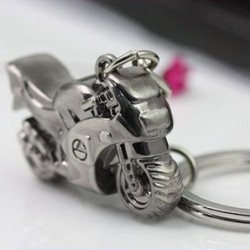 Metal keychain with motorcycleKeyrings