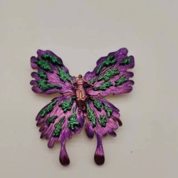 Colorful butterfly / God of war - gold plated vintage broochBrooches