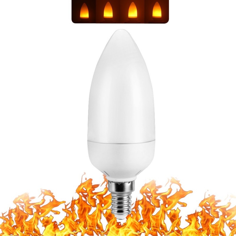 Flame fire effect light - LED bulbE14