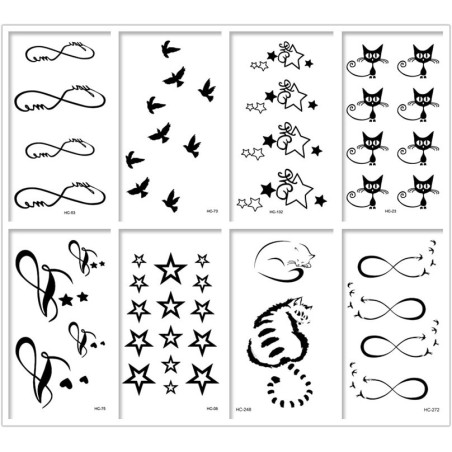 Black temporary tattoo - waterproof stickerStickers