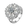 Elegant silver ring - crystal flowerRings