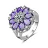 Elegant silver ring - crystal flowerRings