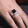 925 silver ring - signet ring with a black stoneRings