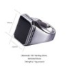 925 silver ring - signet ring with a black stoneRings