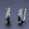 Elegant silver earrings with black crystalEarrings