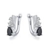 Elegant silver earrings with black crystalEarrings