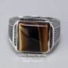 925 sterling silver ring - signet with tiger eye stoneRings