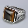 925 sterling silver ring - signet with tiger eye stoneRings