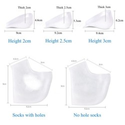 Height increase shoe insoles - silicone gel pads - insole sock - heel / ankle protectionFeet