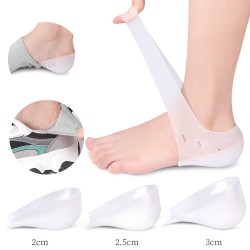 Height increase shoe insoles - silicone gel pads - insole sock - heel / ankle protectionFeet