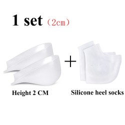 Height increase shoe insoles - silicone gel pads - insole sock - heel / ankle protectionFeet